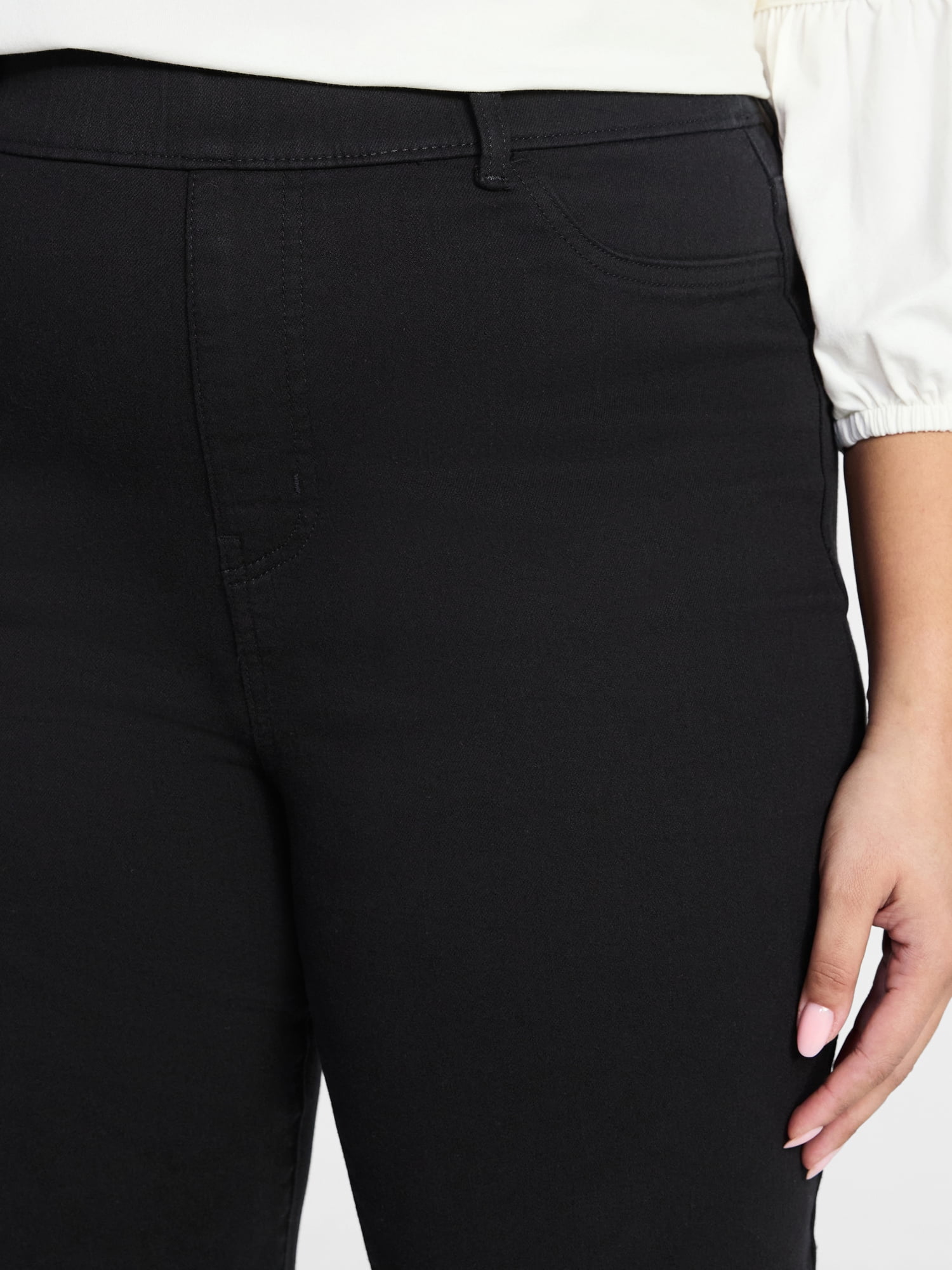 Terra & Sky Women's Plus Size Signature Pull On Straight Leg Jeggings with Control Panel, Sizes 0X-5X