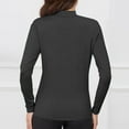thumbnail image 5 of CQONEPT Womens Fleece Lined Tops Turtleneck Stretchy Undershitrts Slim Fit Fall Winter Long Sleeve Shirts Black 2XL, 5 of 6