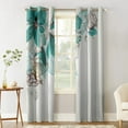 thumbnail image 3 of Flowers Bloom Turquoise Plants Roses Window Treatments Curtains Valance Living Room Bathroom Kitchen Outdoor F, 3 of 5