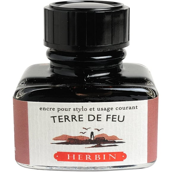 J Herbin 30 ml"D" Bouteille d'Encre - Terre de feu