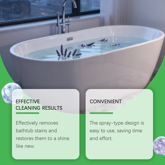 Bathtub Cleaner for Household Bathroom Tiles, Heavy Duty Calcium Lime Rust Cleaner for Shower, Glass, Toilet, Tub & Sink 237Ml