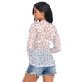 thumbnail image 2 of Ice Silk Mesh Long Sleeve Top Cooling Comfort Women's Crewneck Mesh Tops Casual Shirt Cute Pink Flower Pattern XX-Large, 2 of 6