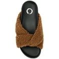 thumbnail image 5 of Brinley Co. Womens Crisscross Faux Fur Slipper, 5 of 7