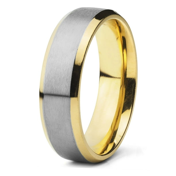 Coastal Jewelry Satin Finish Gold Plated Titanium Band Ring - Walmart.com