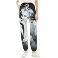 thumbnail image 1 of Feinuhan Women's Elastic Waist Marilyn Monroe Workout Sweatpants, Black-A, X-Large, 1 of 1