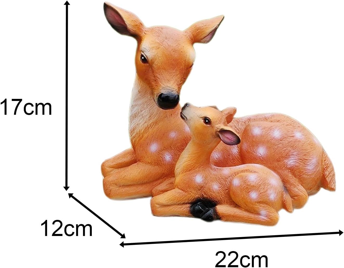 Mother Deer Decoration Resin Deer Figurine, Novelty Ornaments, Garden Deer Statue, Outdoor Deer Sculpture for Park Backyard Lawn Patio Balcony
