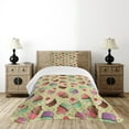 thumbnail image 4 of Ambesonne Colorful Quilted Bedspread Set 2 Pcs, Bakery Polka Dots, Twin Size, Multicolor, 4 of 5