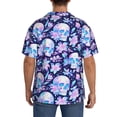 thumbnail image 3 of KLL crystal Skull flower leaf Print Men's Shirt Short Sleeve Button Down Summer Cuba Beach Shirts- XX-Large, 3 of 5