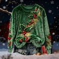 thumbnail image 4 of Craaazy Women's Christmas Printed Long Sleeve Top Warm Crewneck Christmas Sweaters Gifts, 4 of 5