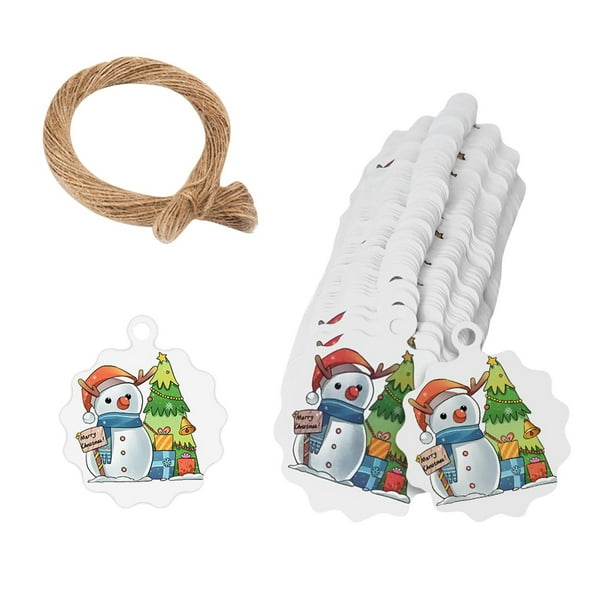 Gibobby Decoración navideña etiqueta de nieve muñeco de nieve regalo joyería regalo etiqueta colgante(C)