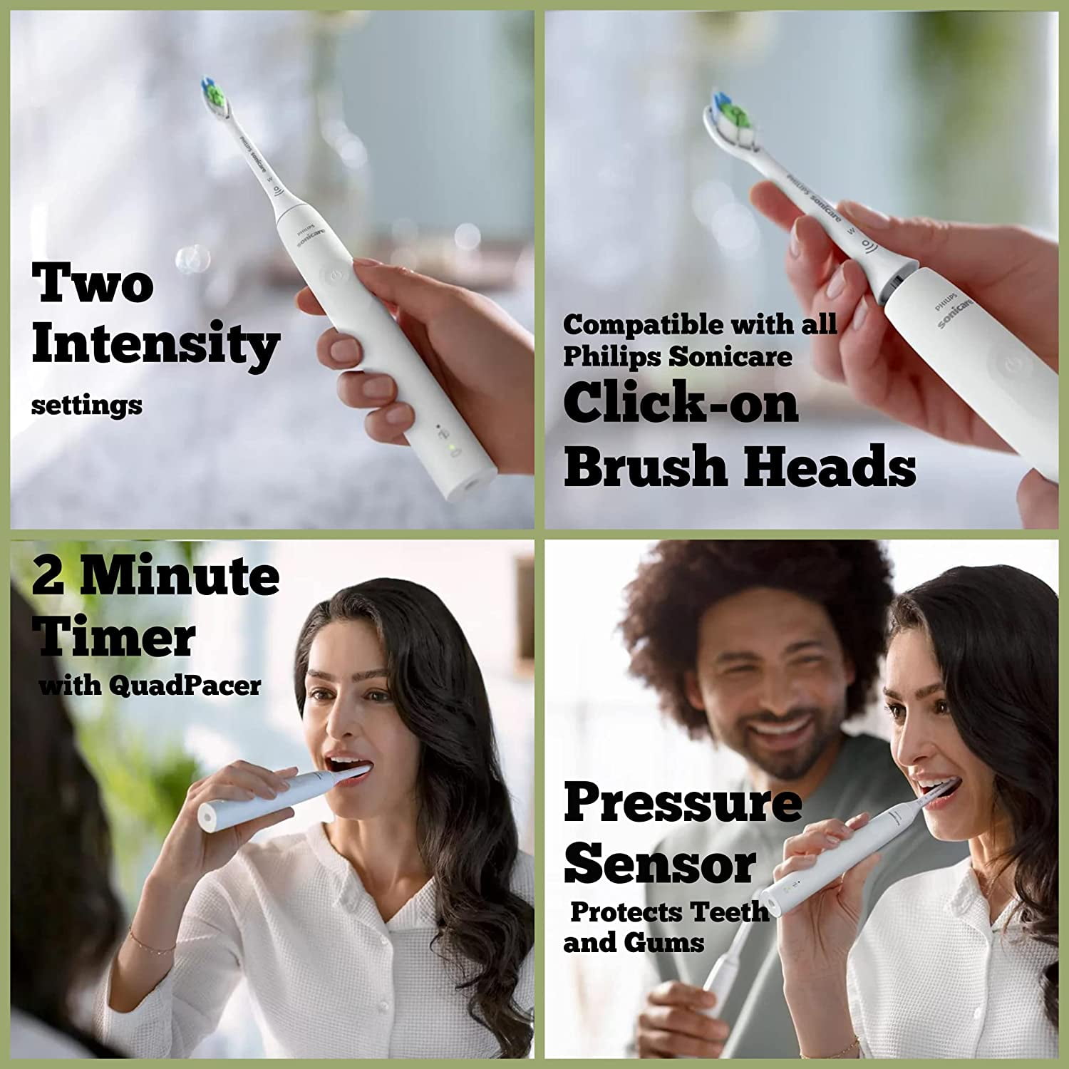 PHILIPS Sonicare Electric Toothbrush DiamondClean, Phillips Sonicare Rechargeable Toothbrush with Pressure Sensor, Sonic Electronic Toothbrush, Travel Case, White 1.0 Count
