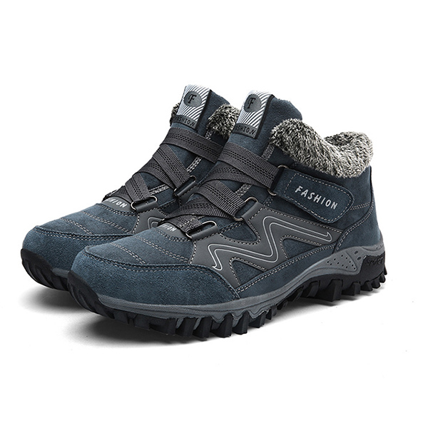 women comfy warm waterproof suede hook loop ankle boots