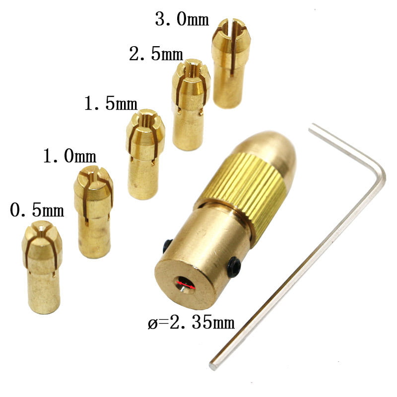 7Pcs 3.17mm Copper Drill Clamp 0.5-3mm Electric Drill Bit Collet Drill Tool 