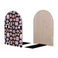 thumbnail image 2 of Lsque Elements Printed Wood Bookends,Non-Skid Bookend for Shelves,Heavy Duty Support Bookends,Non-Slip Foam Pads for Office, Home, and Library,1 Pair, 2 of 8