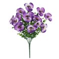 thumbnail image 1 of Ramo de flores artificiales tricolores violetas y pensamientos para decoración de patio en Pascua, 1 of 4