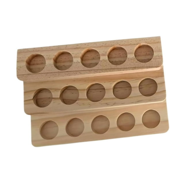Rack de almacenamiento de aceite esencial de madera Rack de esmalte de uñas Multi tragamonedas Organizador de almacenamiento de botellas para 3 capas de color oscuro