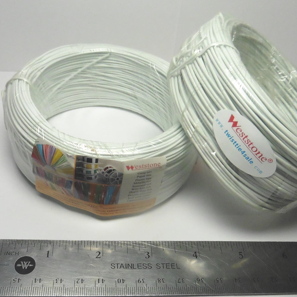 White Round Heavy duty 150ft wire gauge 20 ROUND (Dia 1.5mm) plastic