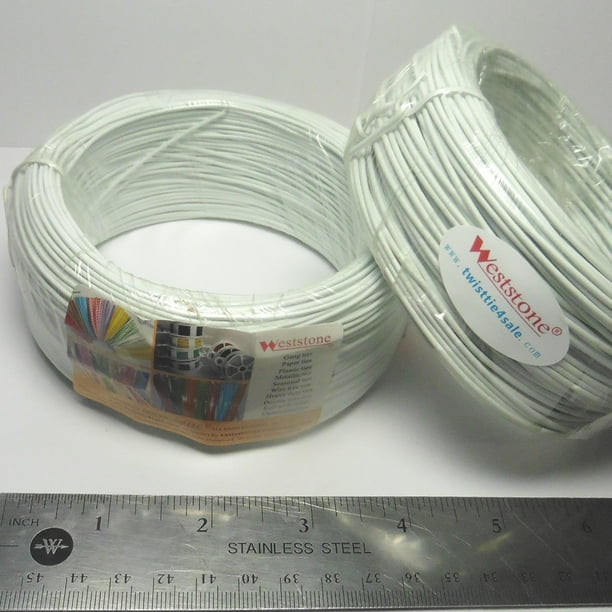 White Round Heavy duty 150ft wire gauge 20 ROUND (Dia 1.5mm) plastic
