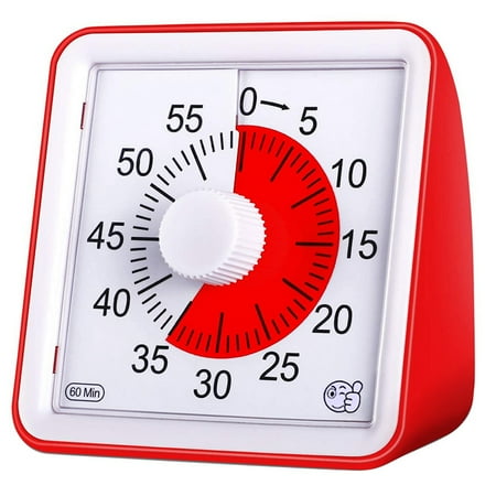 

Visual Timer 60 Kids Timer 3 Inch Countdown Timer Silent Visual Analog Timer and Adults Red