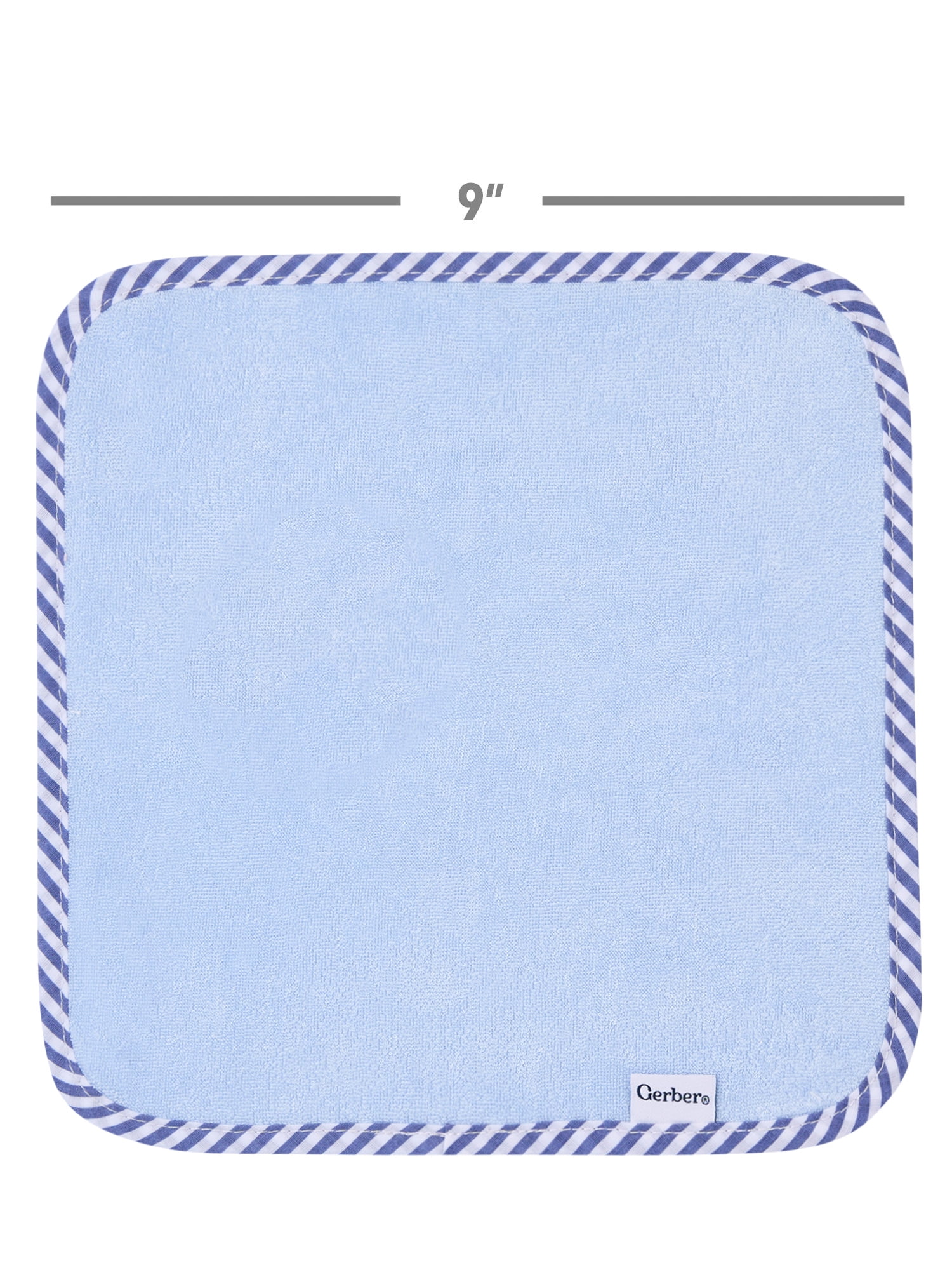 Gerber Baby Boy Blue Absorbent Knit Terry Washcloth, 6-Pack, One Size