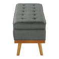 thumbnail image 4 of Katheryn Storage Bench in Charcoal Fabric with Spice Finish Legs, 4 of 8