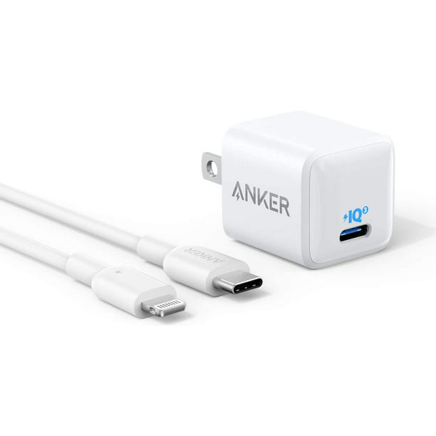 forræder melodramatiske hvede Anker Nano Charger, 20W PIQ 3.0 Durable Compact Fast Charger with 6ft USB-C  to Lightning Cable, USB-C Charger - Walmart.com