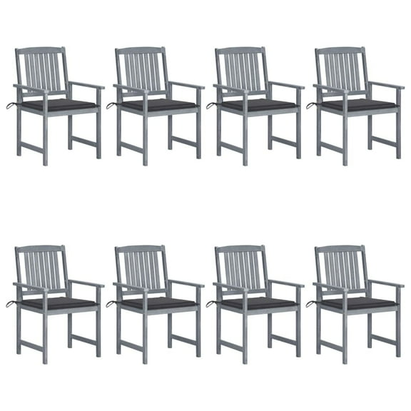vidaXL Patio Chairs Outdoor Chair with Cushions for Deck Solid Wood Acacia