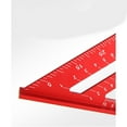 thumbnail image 4 of DEBGFS 7 Inch Measuring Tool Aluminum Alloy Carpenter Set Square Angle Woodworking Tools Try Square Triangular Metric,Red, 4 of 5