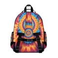 thumbnail image 3 of Colorful Tie Dye Concentric Circles Backpack for School,Cute School Bag,Schoolbag with Adjustable Shoulder Straps & Padded Back,15.25"x11.5"x5.25", 3 of 5