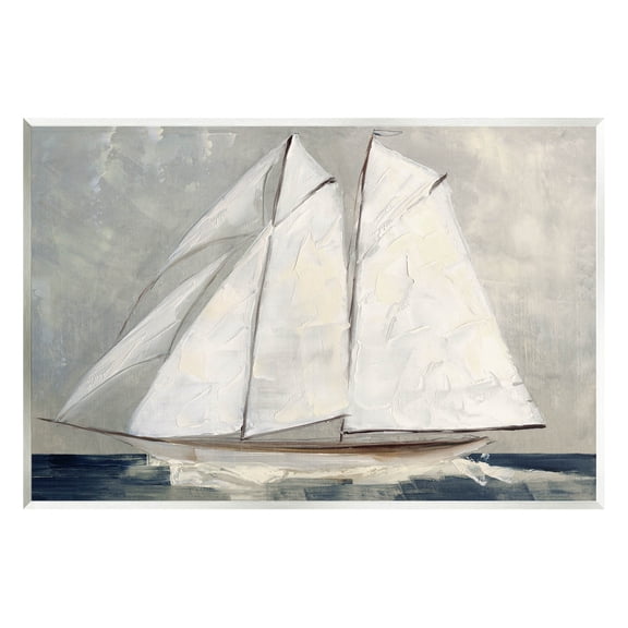 Stupell Industries Nautical Sailboat Dark Ocean Water Painting Unframed Art Print Wall Art, Design by Sally Swatland