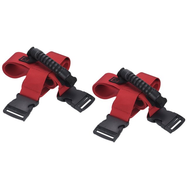 Unique Bargains Carrying Strap with Handle, 2 Pack Cross Style Adjustable Nylon Belt for Moving Boxes Grocery Luggage, Red