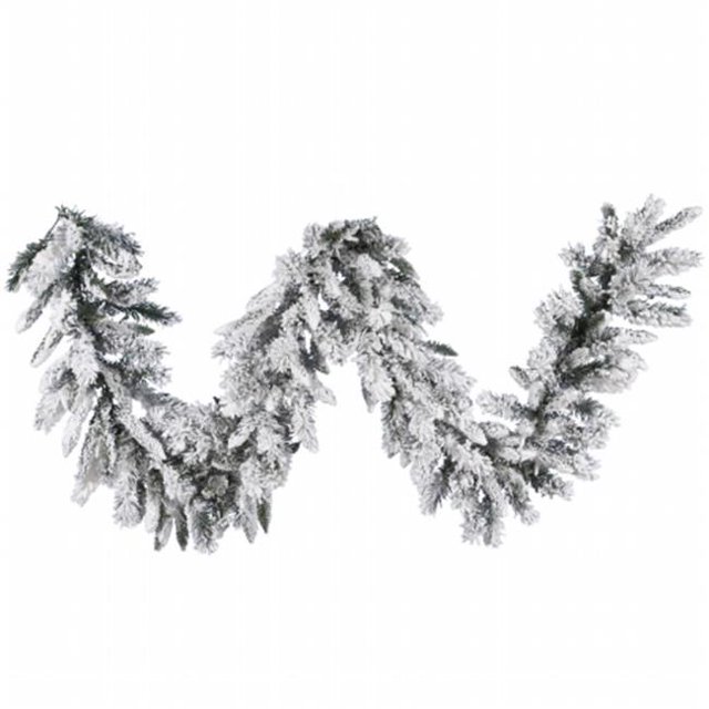 9 ft. X 16 in. Flocked Snow Ridge Garland 160T