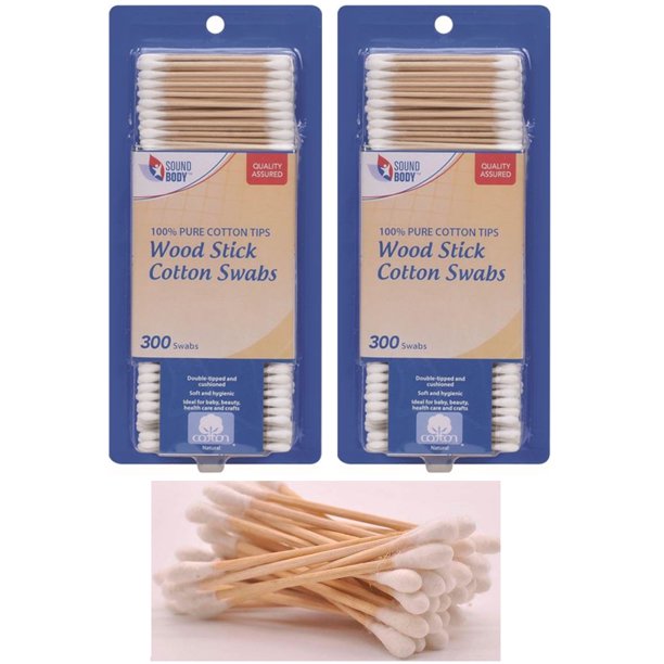 600 Ct Cotton Swabs Double Tipped Applicator Q Tip Safety Ear Wax