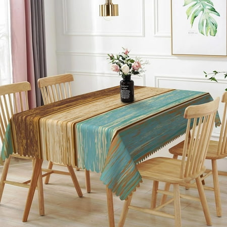 

Uorbeay 60x86inches Vintage Brown Wooden Tablecloths Natural Wood Grain Rectangle Table Covers Stain Resistant Waterproof Table Cloth for Farmhouse Dining Western Barn Themed Birthday Wedding Party