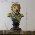 thumbnail image 3 of Retro American Style Lion Head Bust Sculpture, Resin Animal Home Decor Figurine for Living Room, TV Cabinet, Entryway, Nordic Craft Lion Statue Ornament, 3 of 4