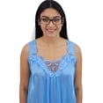 thumbnail image 5 of Venice Womens' Silky Looking Embroidered Nightgown 06 XX-Large Light Blue, 5 of 5