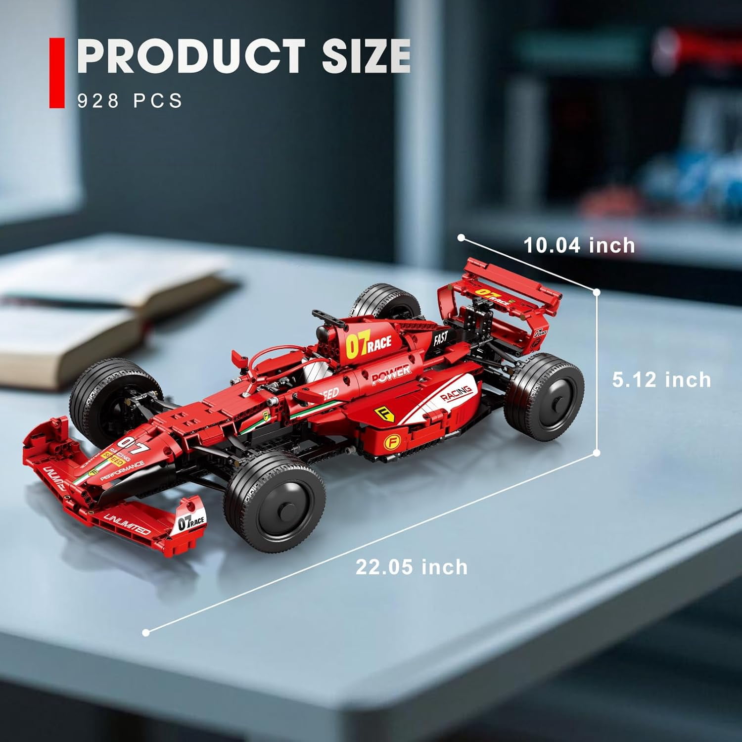 F1 Cars Building Sets for Adults, Technical Formula 1 Model Car Kits, Cool 1:8 Scale Race Car Model Display for Home or Office Decor, Collectible