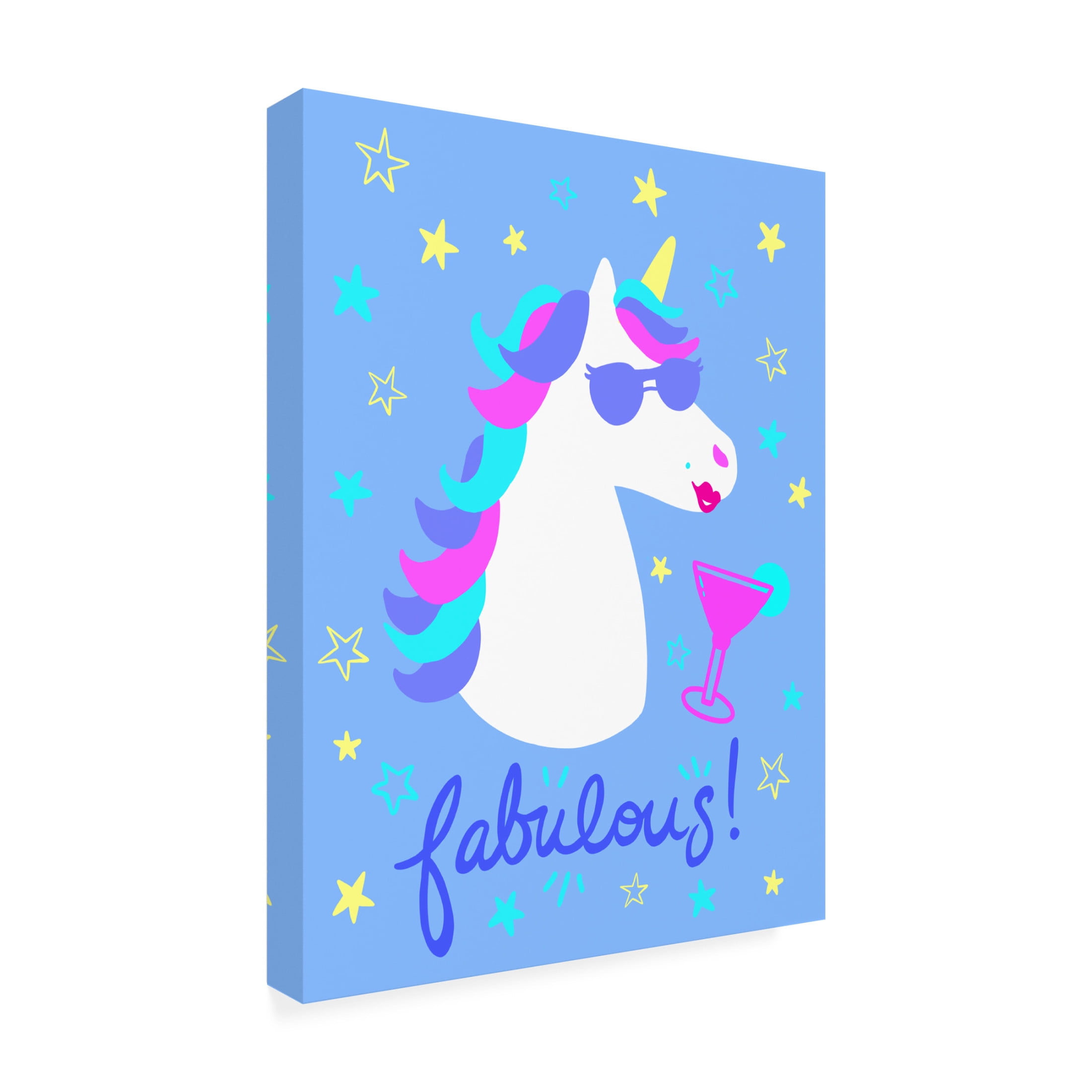 Canvas Wall Art - Alvina Kwong 'Unicorn Fabulous' Wall Art for Living Room, Bedroom, or Office Décor by Trademark Fine Art - 35 x 47 Inches