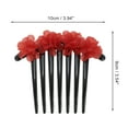 thumbnail image 2 of Unique Bargains 1 Pc Women's Frosted Hydrangeas Side Comb for Parties Red Plastic, 2 of 4