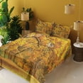 thumbnail image 4 of Ambesonne Scenery Fitted & Top Sheet Set with Shams, Fall Pale Maple Trees, Orange Brown, 4 of 8