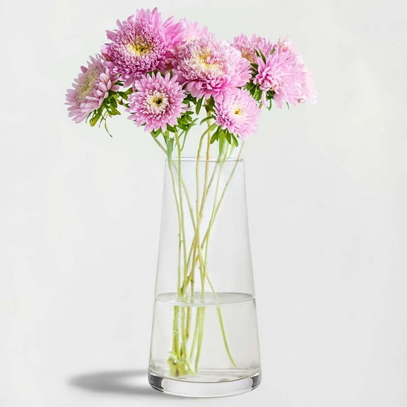 Couronne Company Harligen Recycled Glass Vase, Harligen Glass Vase, 12 Inch Tall, 82.2 Ounce Capacity, Clear, 1 Piece
