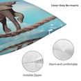 thumbnail image 3 of Wukai Elephant Giraffe Premium Polyester Fleece Pillow Covers with Hidden Zipper Closure,Luxuriously Soft and Durable-12"x12", 3 of 7