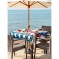 thumbnail image 3 of Outdoor Tablecloth with Umbrella Hole for Patio/Picnic/Party/Camping, Independence Day Waterproof Table Cloth Square Cover Washable, American Flag Boots Red Blue Flowers Stars (54"x 54"), 3 of 9