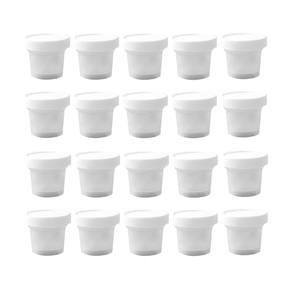 Supvox Disposable Dessert Containers, White Plastic, Tight Fit Lid, 20Pcs