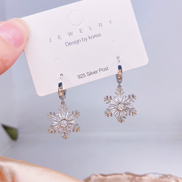 Pendientes giratorios de árbol de Navidad para mujer, aretes de circonita con microincrustaciones, luz fresca y dulce, Pin de plata de lujo