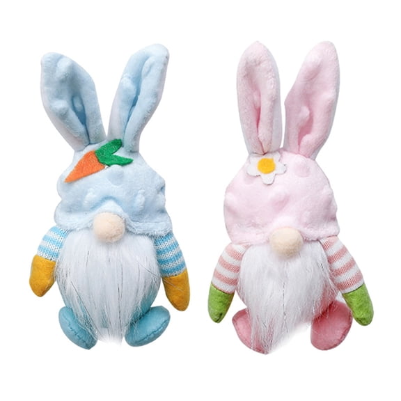 2PCS Faceless Gnome Dolls Plush Toy, Minimalist Easter Spring Home Decor Set, Soft Plush Toy Ornaments for Holiday Tabletop and Shelf Display(A)