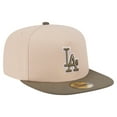 thumbnail image 3 of Men's New Era Light Beige/Olive Los Angeles Dodgers Two-Tone Color Pack A-Frame 59FIFTY Fitted Hat, 3 of 5