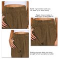 thumbnail image 5 of Corduroy Pants, Side Pockets Straight Leg Trousers Breathable Comfortable  For Woman For Holiday Brown S, 5 of 5