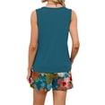 thumbnail image 5 of Tropical Two Piece Outfits for Women Lounge Short Sets Sleeveless Tank Square Neck Casual Summer Loungewear Shorts Sets, 5 of 5
