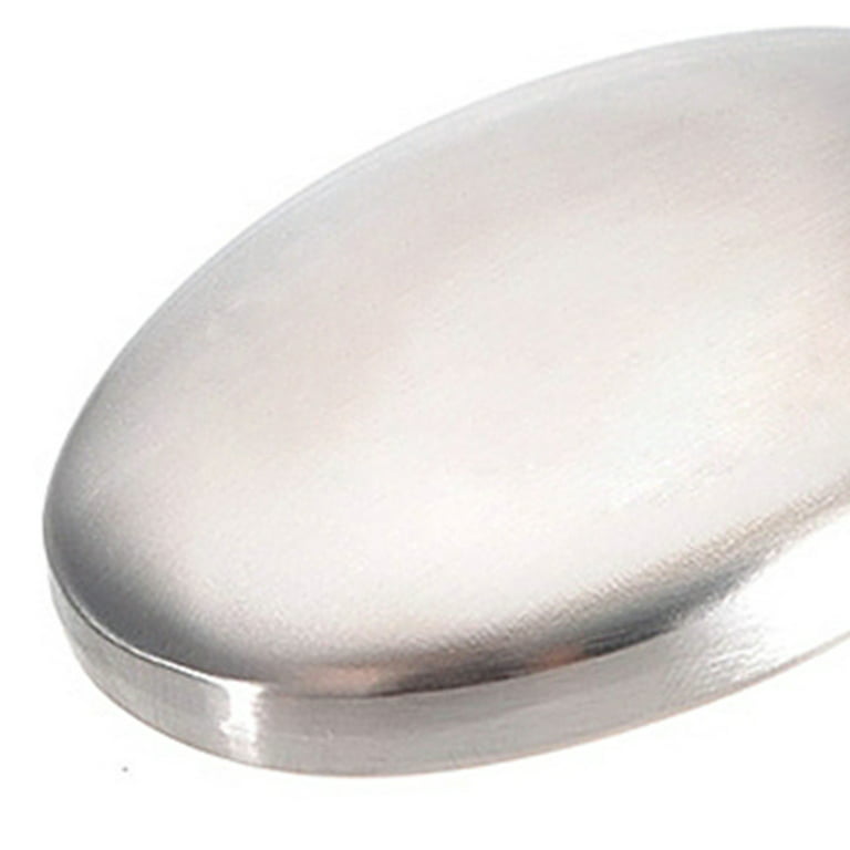 Yesbay Stainless Steel Soap Soap Safe Easy Clean-Up Oval Stainless Steel Soap Odour Remover for Kitchen, Random Color